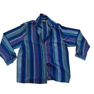Women's Motifs‎ Vibrant Striped 90s Button Down  Shirt size 12